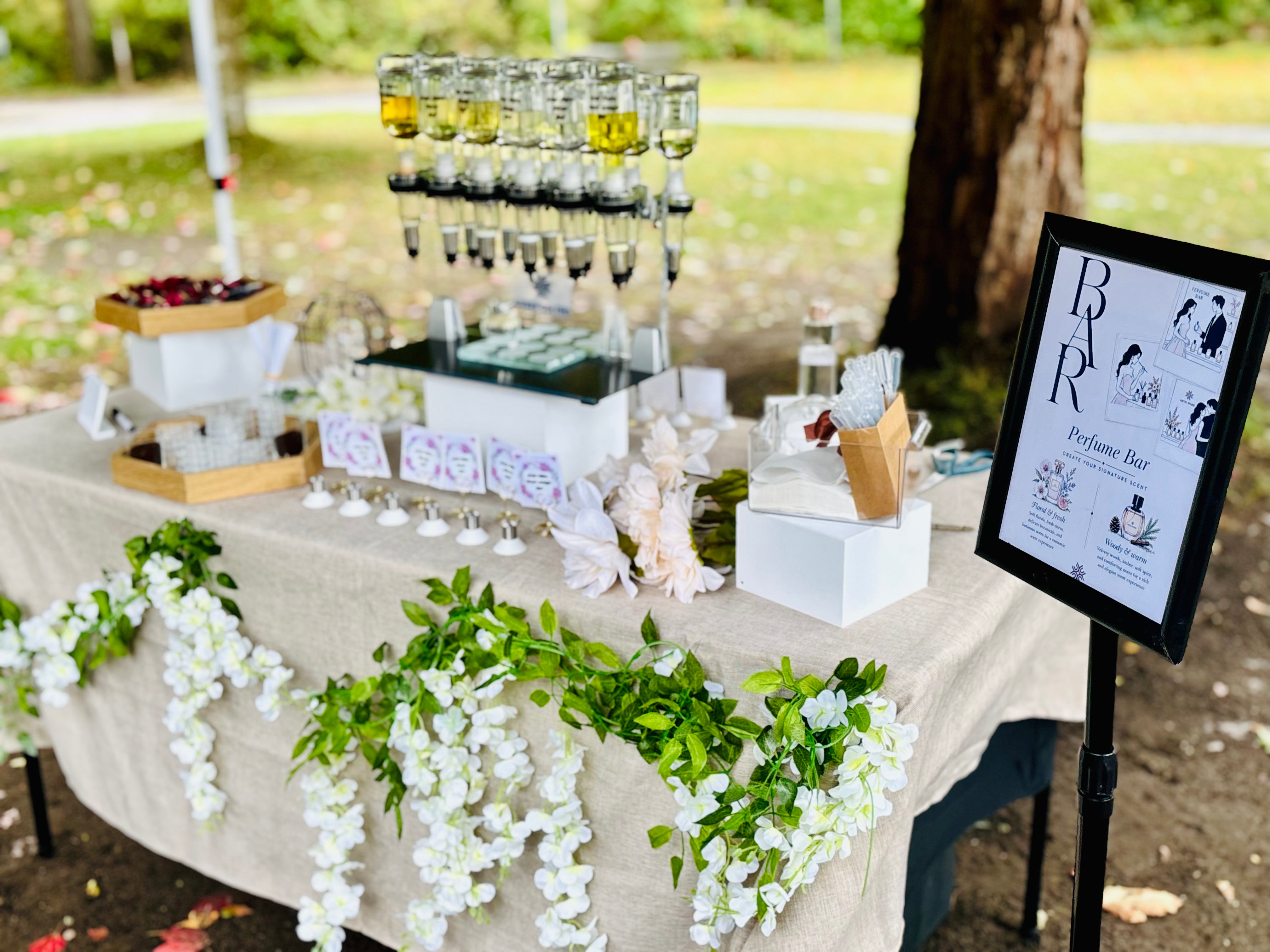 Wedding perfume bar — Jennifer and Keanu, Stanley's Park Tea House - Vancouver